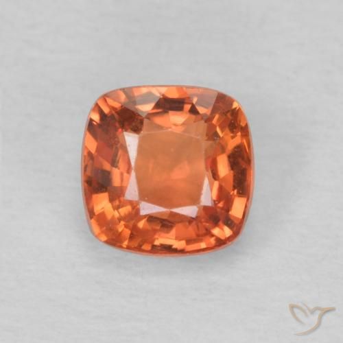 0.61ct Natürlicher Mittelorange Saphir, Kissen, VVS