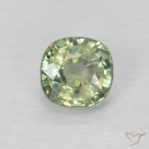 0.51ct Natürlicher Sehr helles Salbeigrün Saphir, Kissen, VS