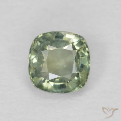 0.52ct Natürlicher Salbeigrün Saphir, Kissen, VS