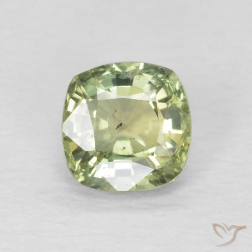 0.59ct Natürlicher Sehr helles Salbeigrün Saphir, Kissen, VS