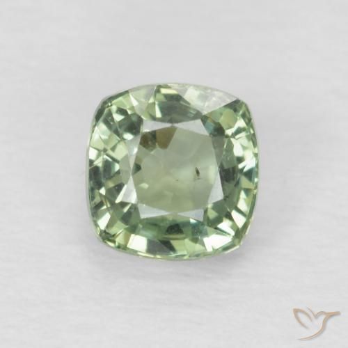 0.65ct Natürlicher Helles Salbeigrün Saphir, Kissen, VS