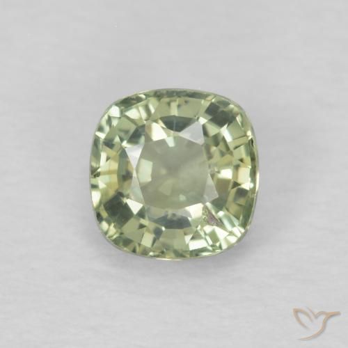 0.48ct Natürlicher Sehr helles Grün Saphir, Kissen, VS