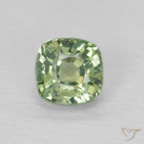 0.54ct Natürlicher Helles Salbeigrün Saphir, Kissen, VS, Photo A