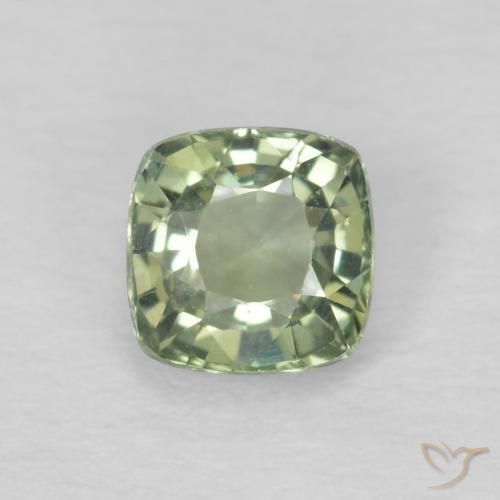 0.53ct Natürlicher hellgrün Saphir, Kissen, VS