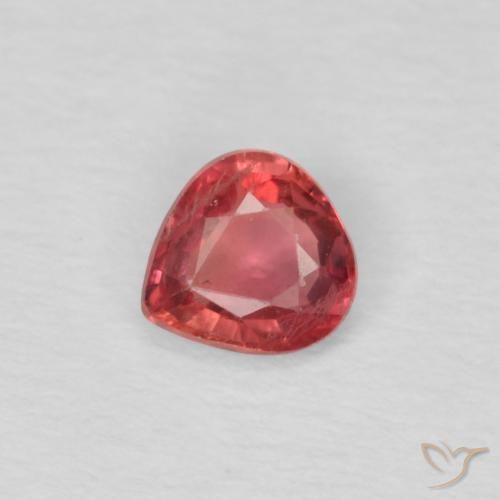 0.44ct Natürlicher Mittelrot Saphir, Birnenform, VS