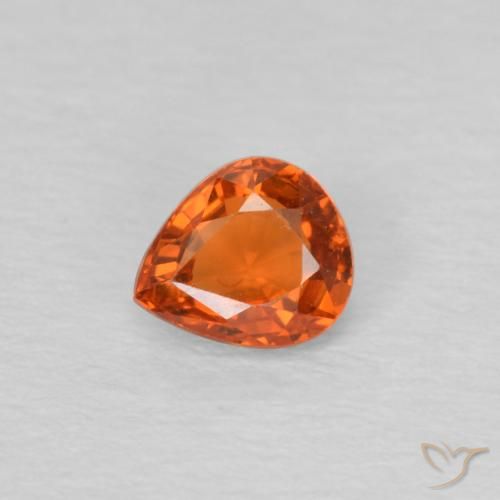 0.49ct Natürlicher Mittelorange Saphir, Birnenform, VVS