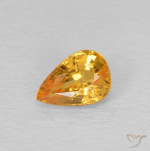 0.61ct Natürlicher Mittelorange Saphir, Birnenform, VVS