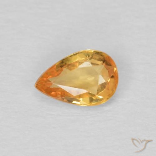 0.51ct Natürlicher Dunkelgolden Saphir, Birnenform, VVS-VS, Photo A