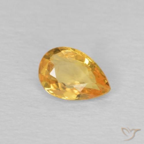 9,17 ctw natürlicher Tiefes Goldorange Saphir, Birnenform, VS