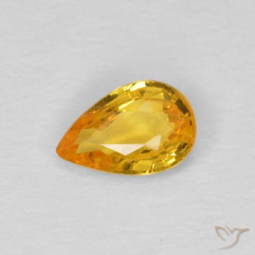 0.45ct Natürlicher Tiefes Goldorange Saphir, Birnenform, VS