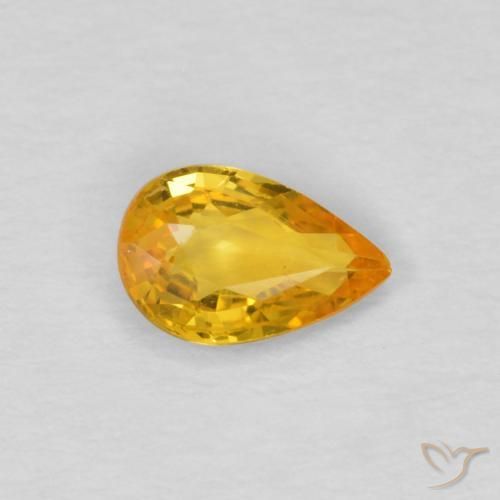 9,17 ctw natürlicher Tiefes Goldorange Saphir, Birnenform, VS