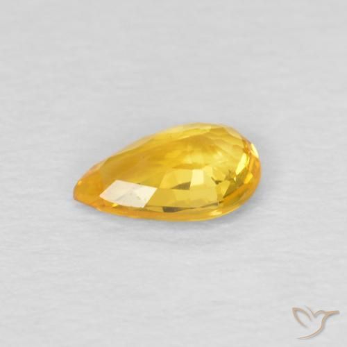 9,17 ctw natürlicher Tiefes Goldorange Saphir, Birnenform, VS