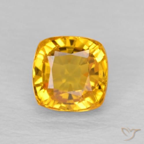 0.71ct Natürlicher Mittleres Gold Saphir, Kissen, VVS-VS