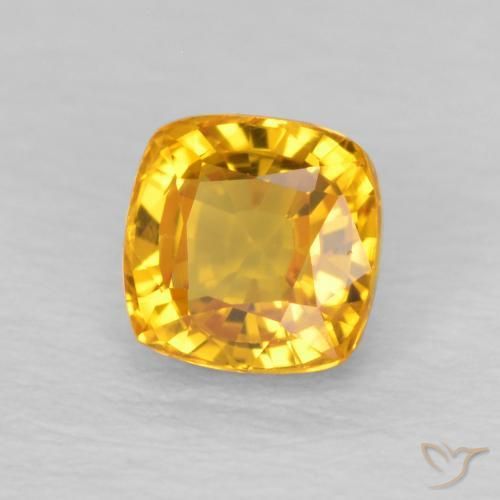 9,17 ctw natürlicher Mittleres Gold Saphir, Kissen, VVS-VS