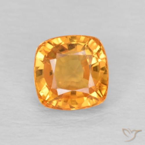 0.71ct Natürlicher Mittelorange Saphir, Kissen, VVS-VS