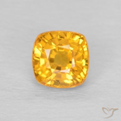 0.55ct Natürlicher Orange-Gold Saphir, Kissen, VVS-VS