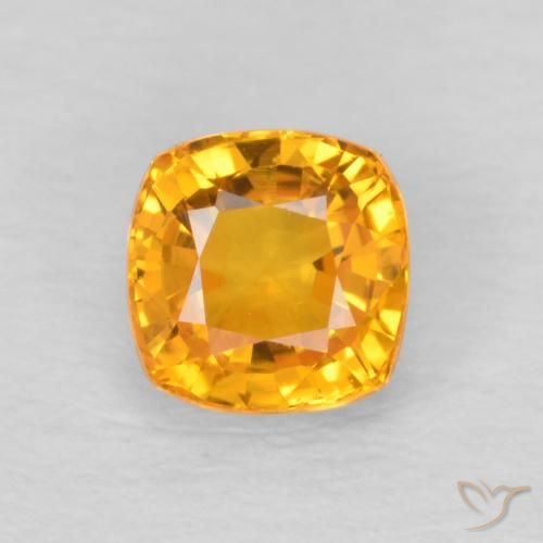 0.70ct Natürlicher Orange-Gold Saphir, Kissen, VVS-VS