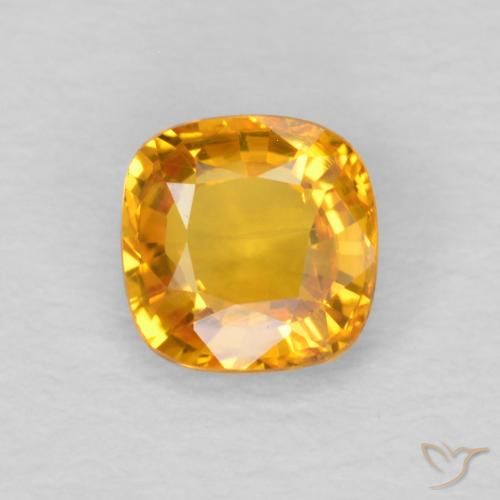 0.50ct Natürlicher Orange-Gold Saphir, Kissen, VVS-VS