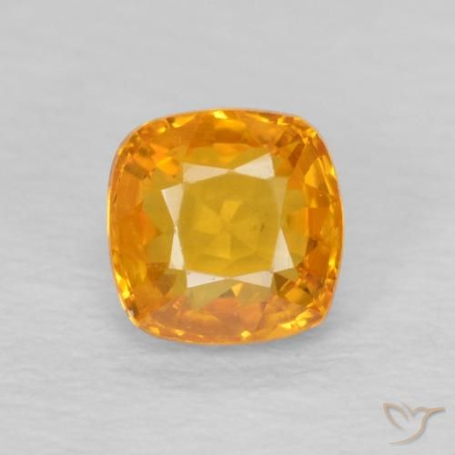 0.59ct Natürlicher Orange-Gold Saphir, Kissen, VVS-VS