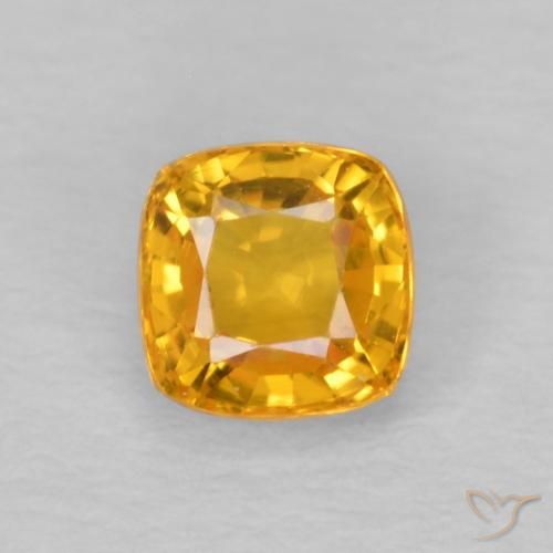 0.62ct Natürlicher Mittelorange Saphir, Kissen, VVS