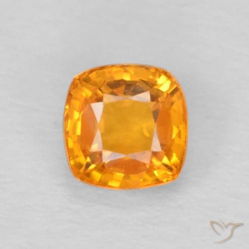 0.67ct Natürlicher Mittelorange Saphir, Kissen, VVS