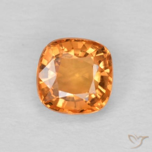 0.57ct Natürlicher Mittelorange Saphir, Kissen, VVS