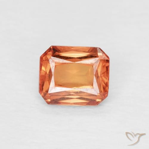 0.55ct Natürlicher Feuerorange Saphir, Smaragdschliff, VVS