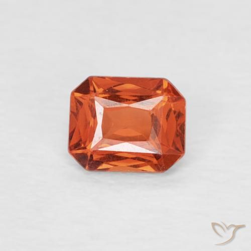 0.46ct Natürlicher Amber Orange Saphir, Smaragdschliff, VVS