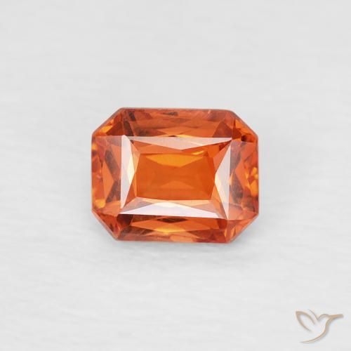0.51ct Natürlicher Feuerorange Saphir, Smaragdschliff, VVS