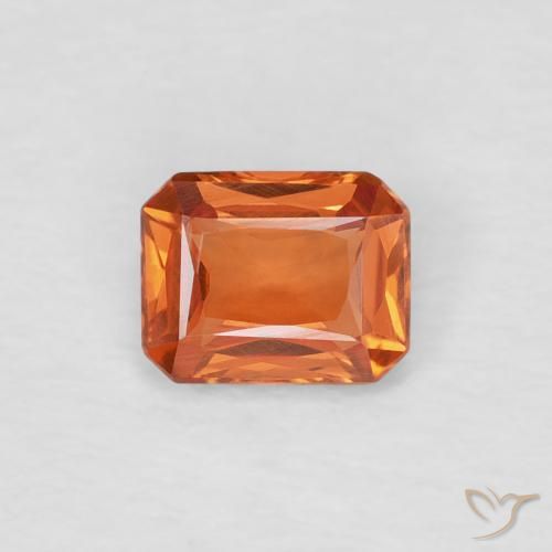 0.42ct Natürlicher Medium Dark-Orange Saphir, Smaragdschliff, VVS