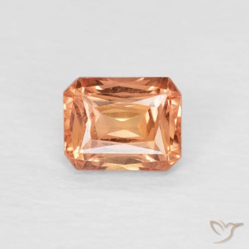 0.55ct Natürlicher Mittelorange Saphir, Smaragdschliff, VVS