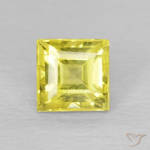 0.68ct Natürlicher hellgelb Saphir, Quadrat, VS