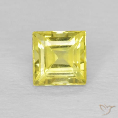 0.54ct Natürlicher Helles Maisgelb Saphir, Quadrat, VS, Photo A