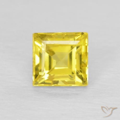 0.54ct Natürlicher Cyber-Gelb Saphir, Quadrat, VS