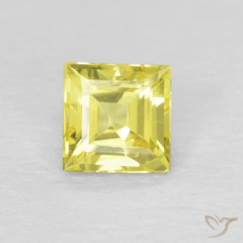 0.46ct Natürlicher hellgelb Saphir, Quadrat, VVS-VS, Photo A