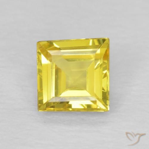 0.50ct Natürlicher hellgelb Saphir, Quadrat, VVS-VS