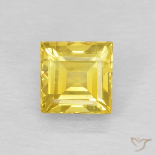 0.60ct Natürlicher Mittelgelb Saphir, Quadrat, VVS-VS