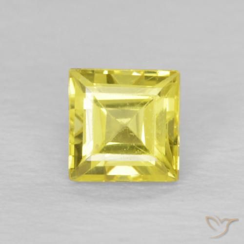 0.52ct Natürlicher hellgelb Saphir, Quadrat, VVS-VS