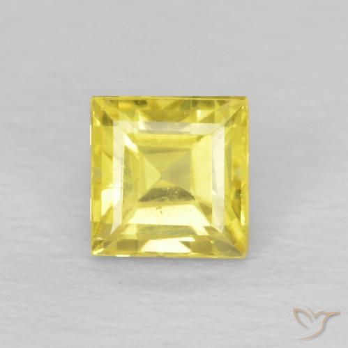 0.60ct Natürlicher hellgelb Saphir, Quadrat, VVS-VS