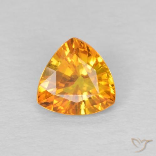 0.72ct Natürlicher Dunkelorange Saphir, Trillion, VS