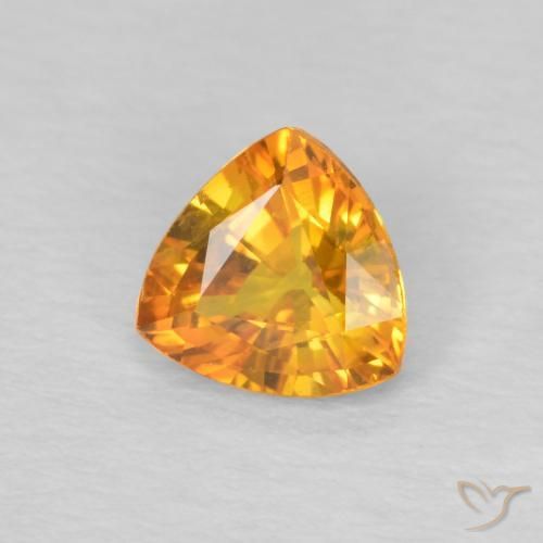 9,17 ctw natürlicher Dunkelorange Saphir, Trillion, VS