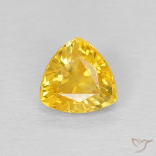 0.80ct Natürlicher gold-orange Saphir, Trillion, VVS-VS