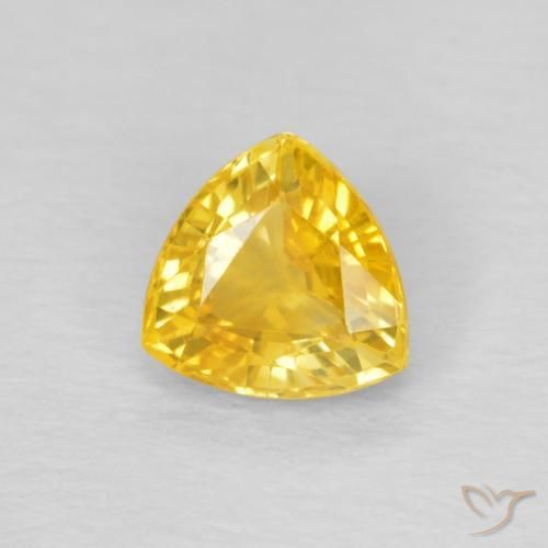 9,17 ctw natürlicher gold-orange Saphir, Trillion, VVS-VS