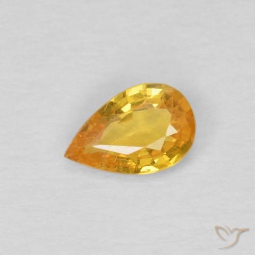 0.39ct Natürlicher Dunkelgolden Saphir, Birnenform, VS