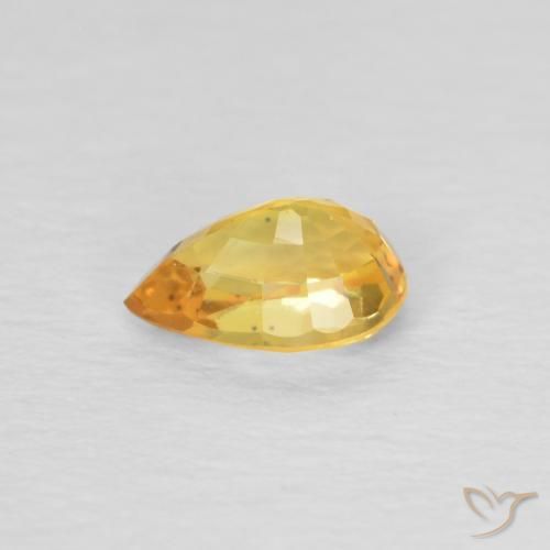 9,17 ctw natürlicher Tiefes Goldorange Saphir, Birnenform, VVS