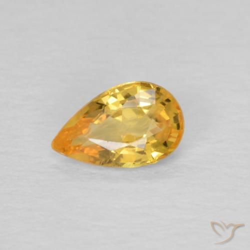 0.43ct Natürlicher Tiefes Goldorange Saphir, Birnenform, VVS-VS