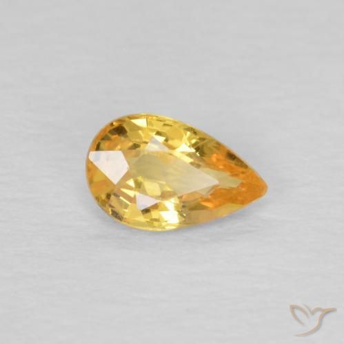 9,17 ctw natürlicher Tiefes Goldorange Saphir, Birnenform, VVS-VS