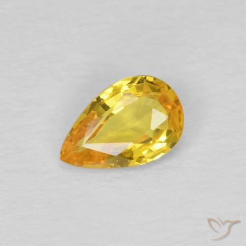 0.42ct Natürlicher Golden Saphir, Birnenform, VVS-VS