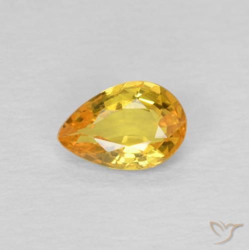 0.48ct Natürlicher Golden Saphir, Birnenform, VVS-VS, Photo A