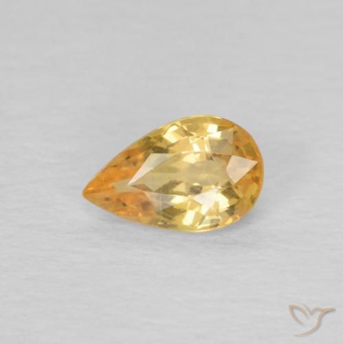 0.45ct Natürlicher Hellorange-Gold Saphir, Birnenform, VVS